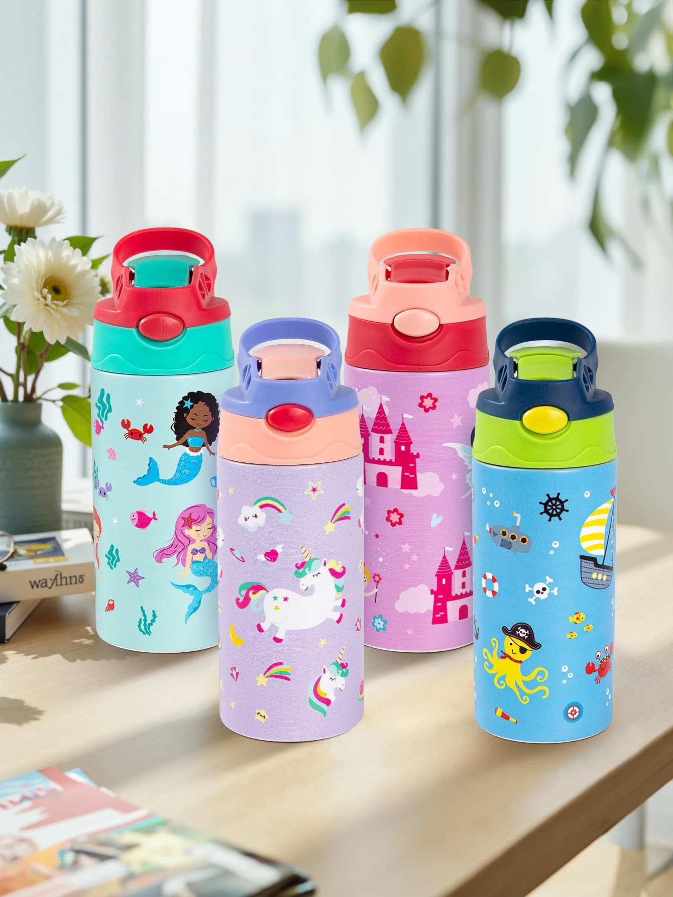 350 ml Cartoon Isolierte Tasse Tier Muster Edelstahl Thermos Tasse Weihnachten Vakuum Flaschen Wasser Flasche Weihnachten Geschenk Tasse