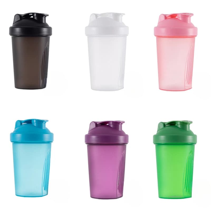 400ML Shaker-Flasche mit Edelstahlkugel BPA-freier Kunststoff Protein-Shaker Auslaufsicher für Pulver Workout Fitness Sport