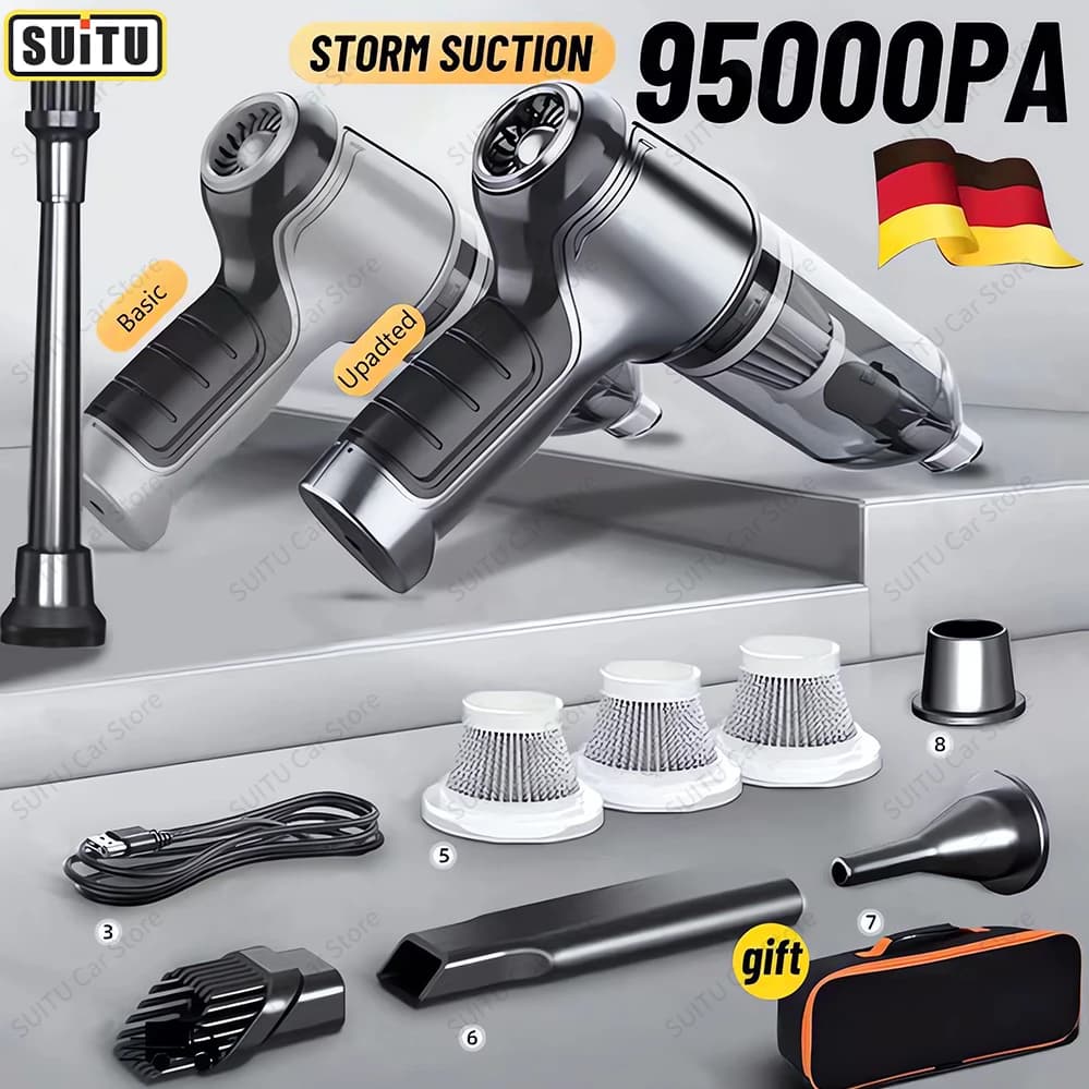 95000Pa Drahtlose Auto Staubsauger Starke Saug Handheld Auto Vakuum Hause & Auto Dual Verwenden Mini Staubsauger HomeAppliance