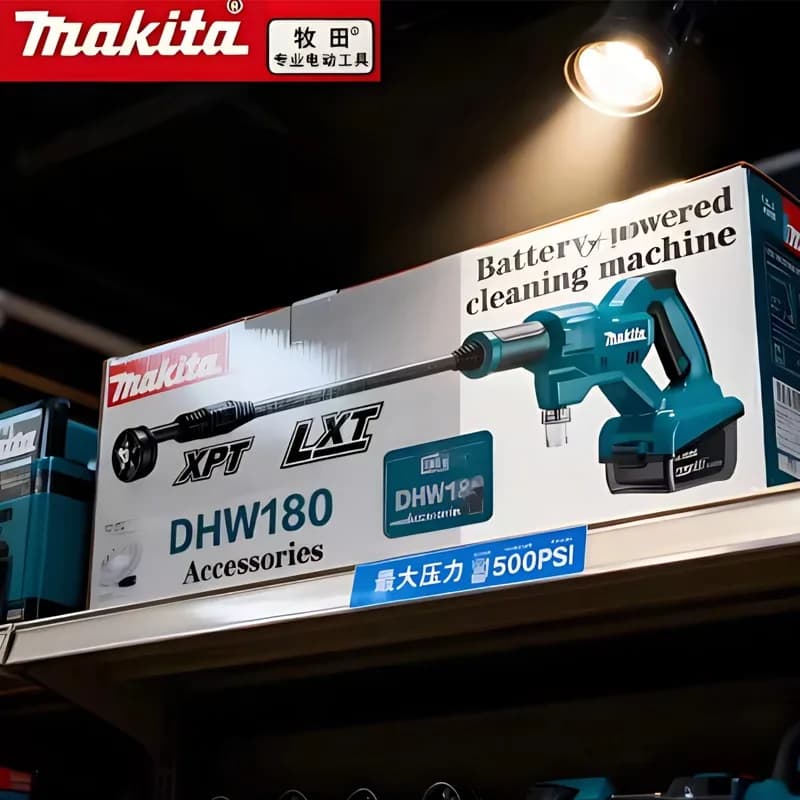 🥇 Makita DHW180 18V Reinigungsmaschine Lithium-Akku 18V Autowaschpistole tragbare Hochdruck-Wasserpistole für den Außenbereich.