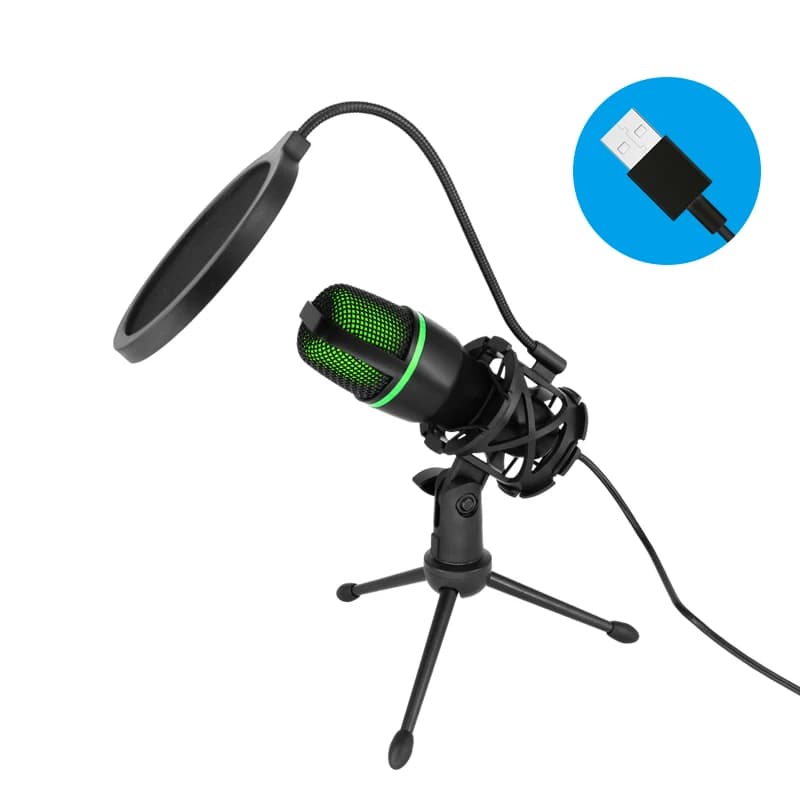 Profession elles USB-Kondensator mikrofon für PC-Laptop-Streaming-Videospiele Youtube Podcasts Gesang