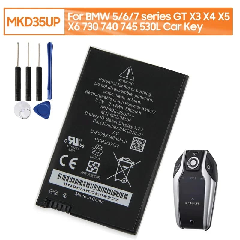 NEUE Akku MKD35UP Für BMW 5 6 7 Serie GT X3 X4 X5 X6 730 740 745 530 Display Fernbedienung Auto Schlüssel Batterie
