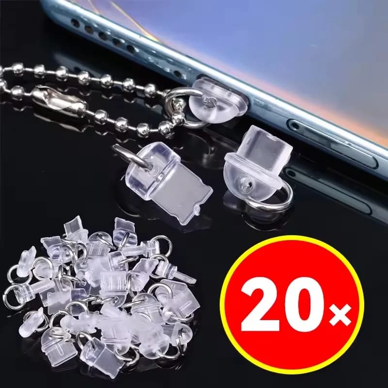 20-1 Stück Staubschutz-Stecker Ladeanschluss-Schutzkappe für iPhone Micro 3,5mm Buchse Typ-C Stecker für Samsung iPhone 16 15 14