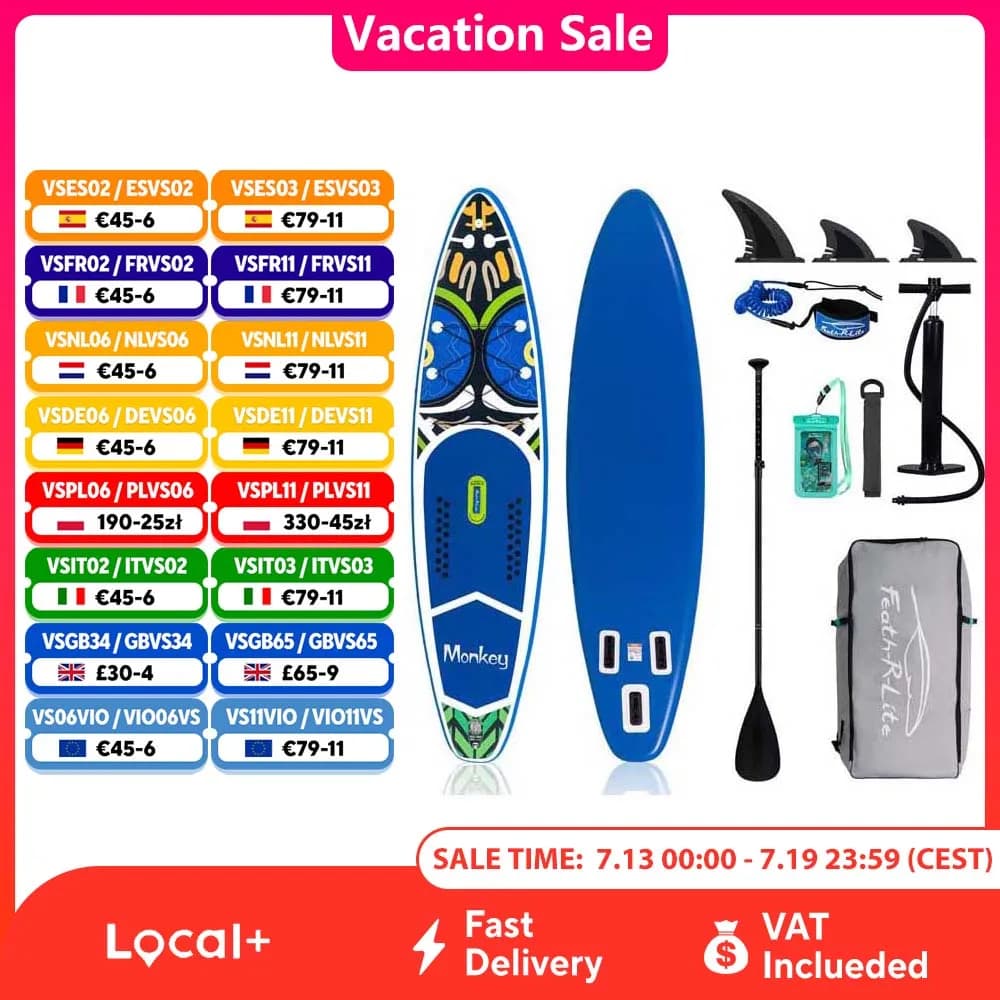 Funwater Stand Up Paddle Board Surfbrett, aufblasbares Stand Up Paddling Board, Surf-Sup-Board mit Zubehör, maximale Belastung 330 Pfund