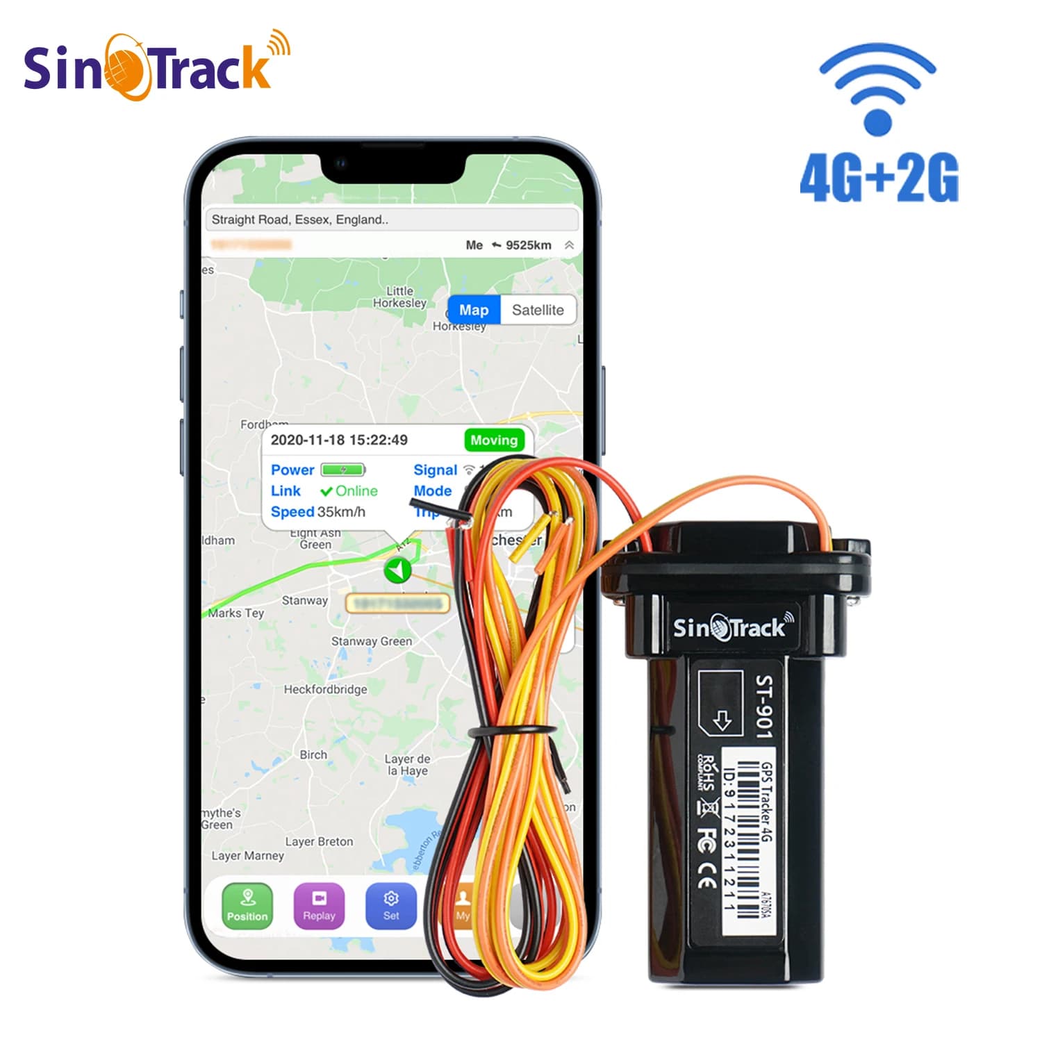 ST-901L Mini-Tracker Wasserdicht Eingebauter Akku GPS für Auto Fahrzeug-GPS-Gerät 4-PIN-Kabel mit Relais für Fernbedienung