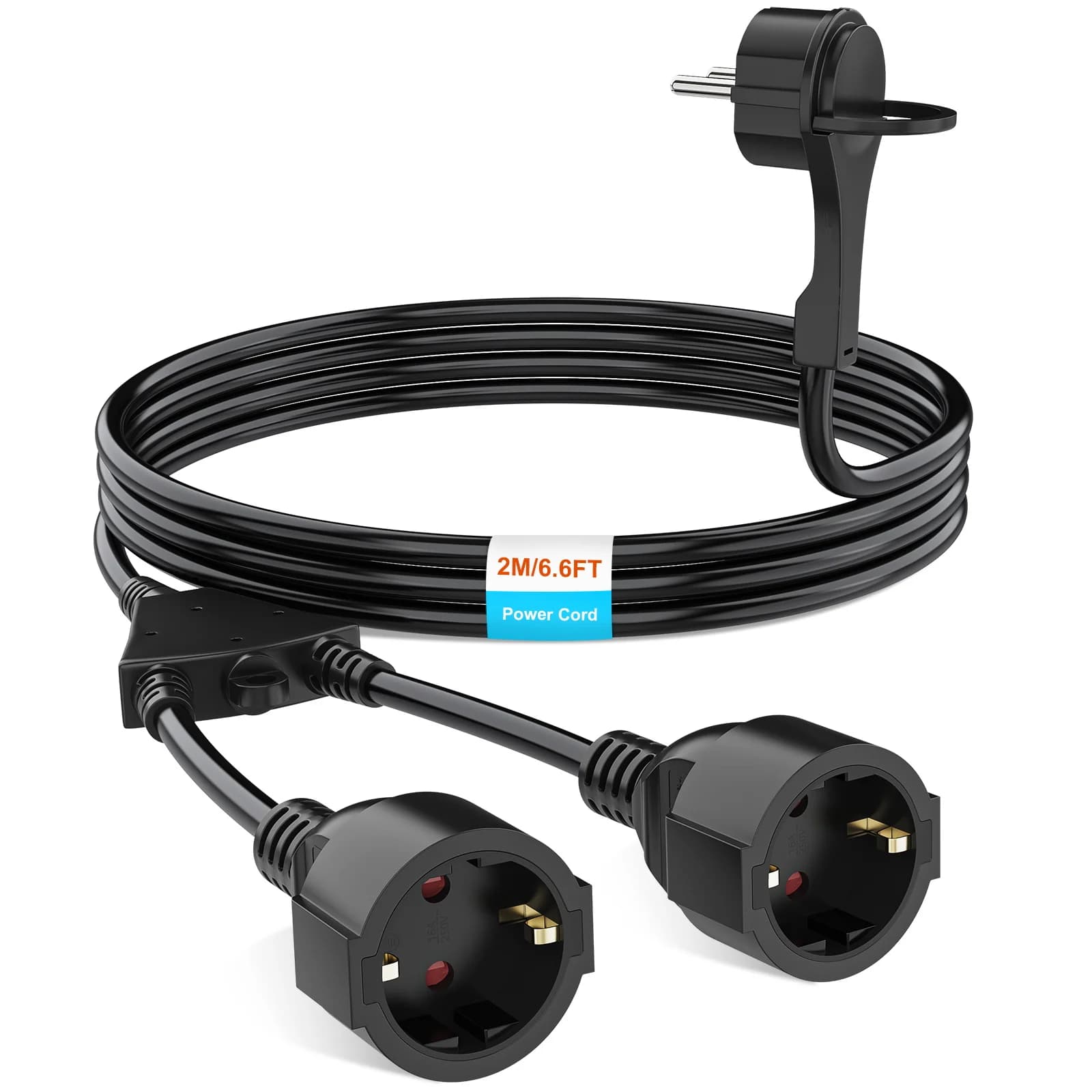 Eu-Verlängerungskabel mit geradem/Zugring-Stecker, Erweiterungssteckdose 4000 W, 16 A, 250 V, IP44, geeignet für den privaten/im