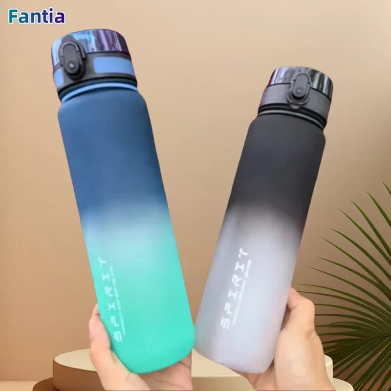 500ML/1000ML Große Kapazität Sport Wasser Flasche Motivation Auslaufsicher Tragbare Wiederverwendbare Kunststoff Tassen Outdoor Reise gym Krüge