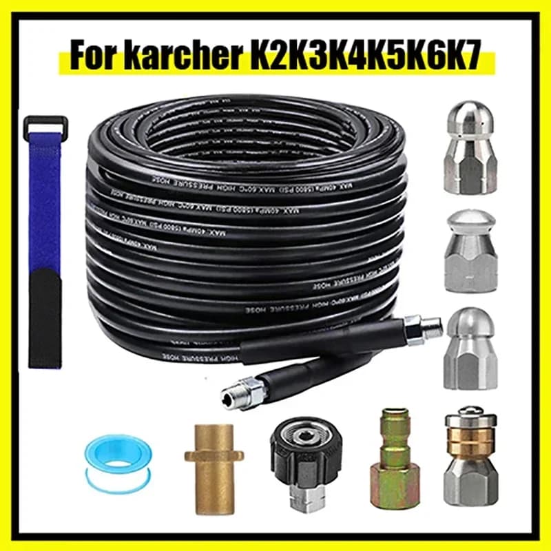 Kanalisation Abfluss Wasser Reinigung Schlauch Rohr Reiniger Kit 1/4 NPT Taste Nase Rotierenden Kanalisation Jetting Düse Für karcher Auto