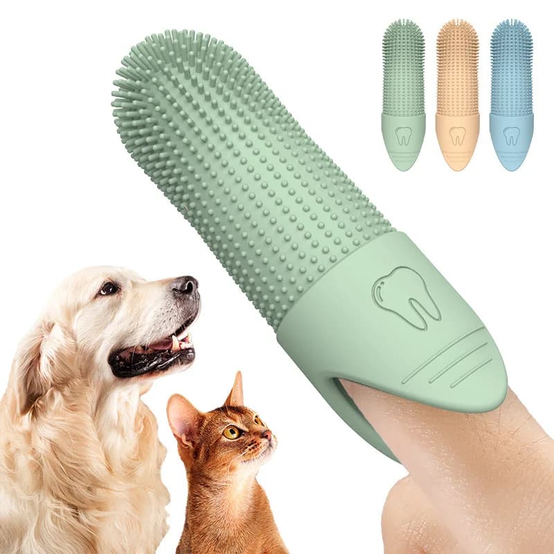 Hundezahnbürste, 360° °   Reinigungs-Fingerzahnbürste für Hunde, Hundefingerzahnbürste aus lebensmittelechtem Silikon für Hunde und Katzen,