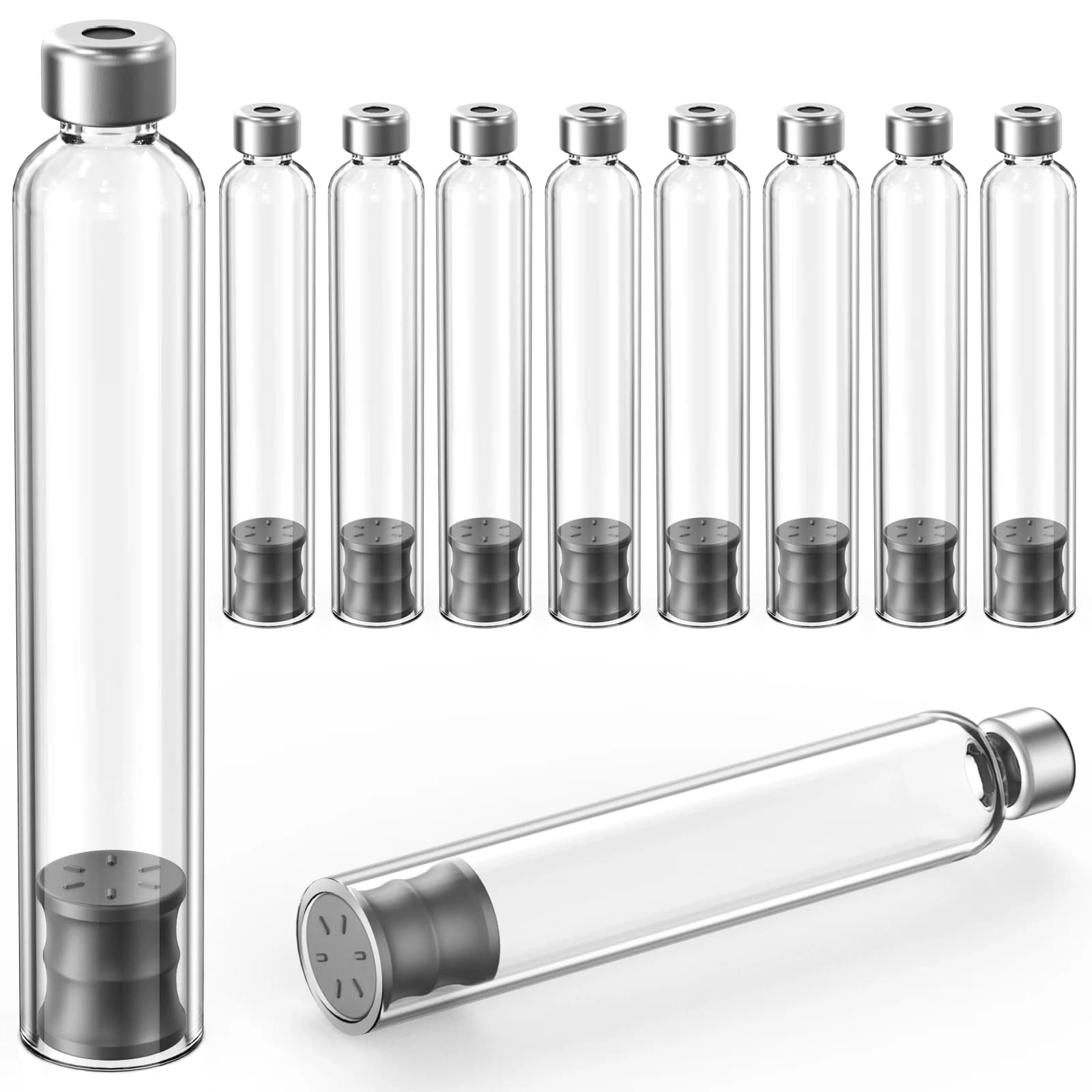 1,5ml/1,8ml/3ml/4ml Kassettenfläschchen für Insulin-Injektionspen Einzelverpackung, Universelle Ampullen 10Stk/20Stk/50Stk/100Stk