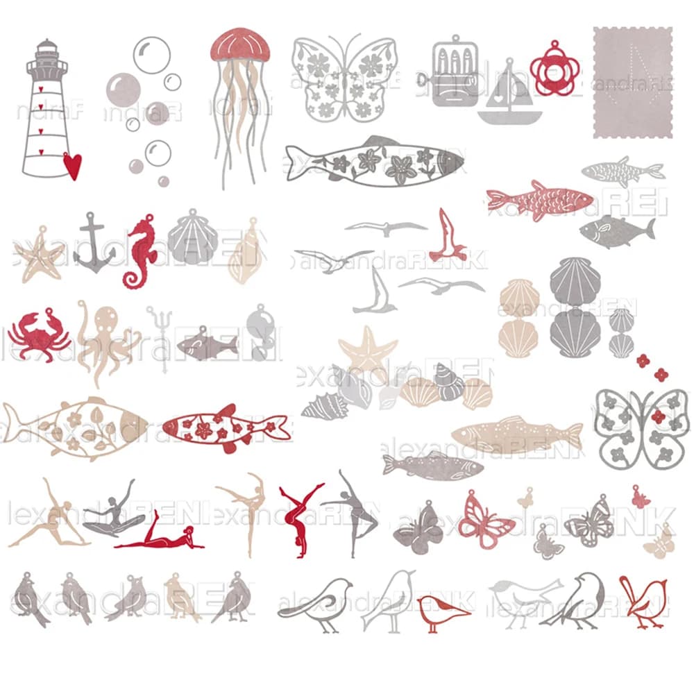 Piggy Craft Metall-Stanzformen, neue Meeres-Serie, Scrapbook-Papier-Bastelmesser, Schablonen, Stanzformen