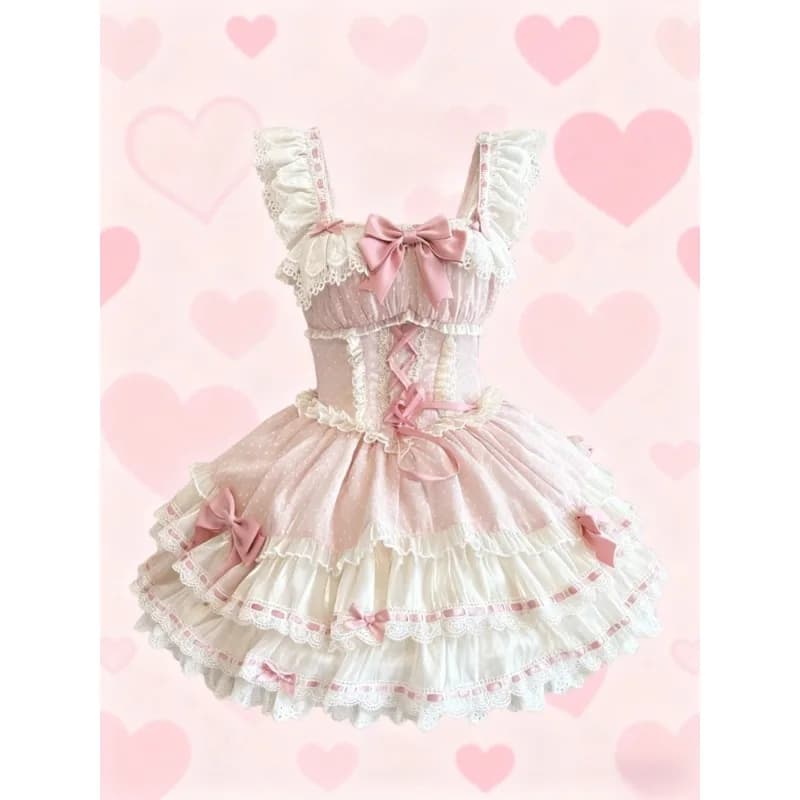 2026 Süße Lolita Y2k Minikleider Damen Spitze Patchwork Kurzarm Elegantes Bandage Französisches Vintage Kurzes Partykleid