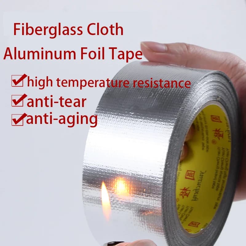 Verdicktes Glasfasergewebe Aluminiumfolienband Hochtemperaturbeständig Wasserdicht Sonnenschutz Dunstabzugshaube Flammhemmend