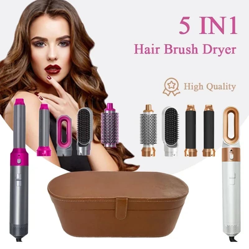5-in-1-Haartrockner, heißes Kamm-Set, professionelles Lockenstab, Haarglätter, Styling-Werkzeug für professionelle Haartrockner, Haushalt