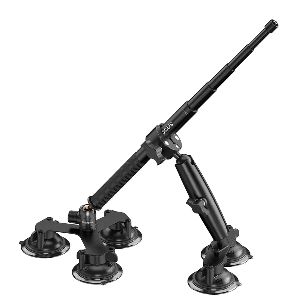 Saugnapf-Autohalterung für Insta360 x4, x3, x2, x, One RS, R für GoPro-Kamera, 5-in-1-Saugnapf-Set für Action-Kameras, Selfie-Stick