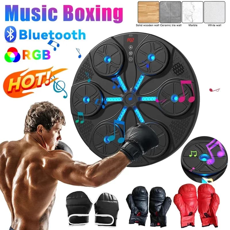 Musik-Boxmaschine Typ C USB-Aufladung Boxwandmaschine verstellbar mit Handschuhen für Kinder Erwachsene Musikalische Boxmaschine