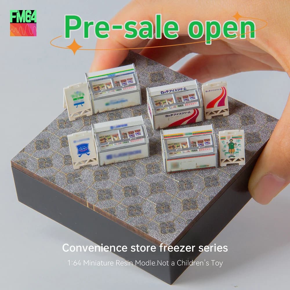 Vorverkauf Kicarmod 1:64 Convenience-Store-Gefrierschrank 3D-Druck Harzmaterial Miniatur-Szene