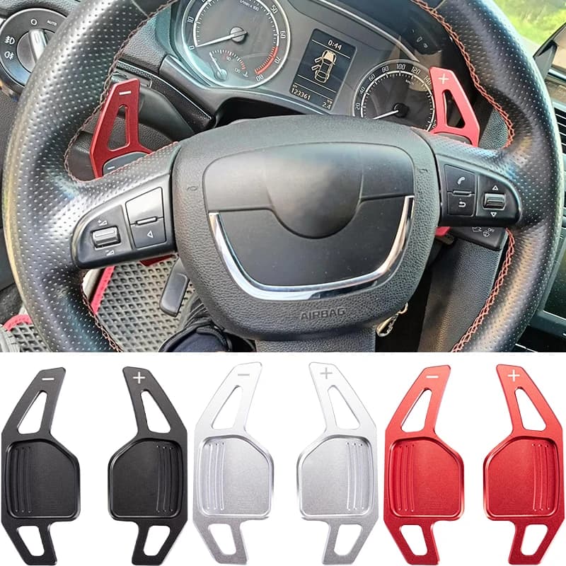 Auto-Lenkrad-Schaltwippen-Verlängerung Schalthebel DSG-Gangschalt-Aufkleber für Skoda Octavia A5 MK2 1Z VRS Combi RS Superb 2009-2012
