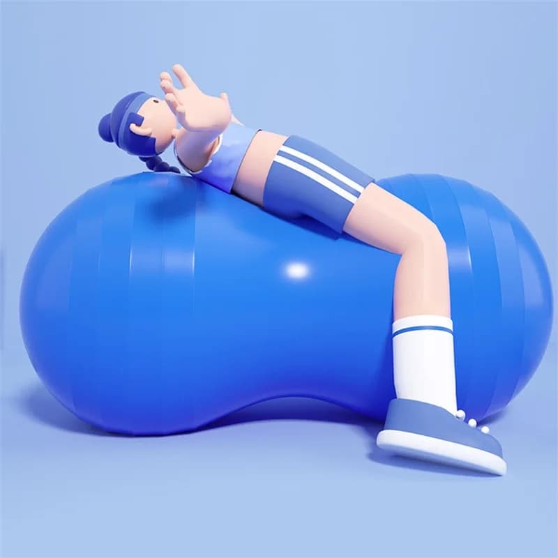 1-teiliger Yoga-Ball mit verdickter PVC-Kapsel, explosionsgeschützter Erdnuss-Yoga-Ball für Erwachsene, Fitness, Massage, Rehabilitation,