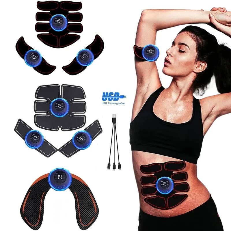 Drahtloser Bauchmuskeltrainer EMS-Muskelstimulator Hüfttrainer für Arm, Bein, Hals, Körper, Fitness, formendes Massagegerät, Unisex