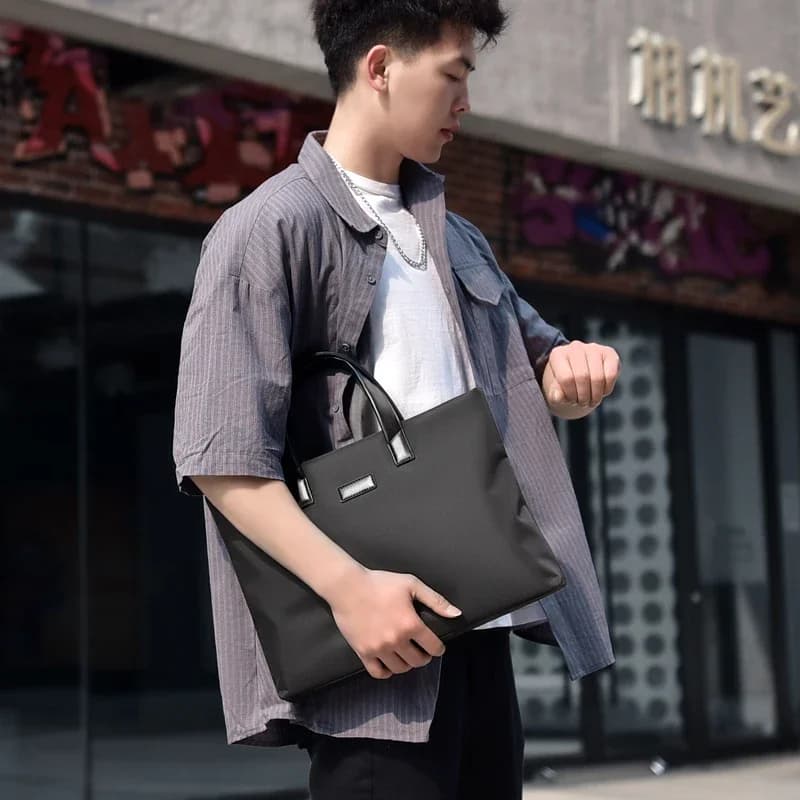 Tragbare Herren-Umhängetasche mit großer Kapazität, mehrere Taschen, Handtasche, multifunktionale Business-Aktentasche für den Geschäfts- und