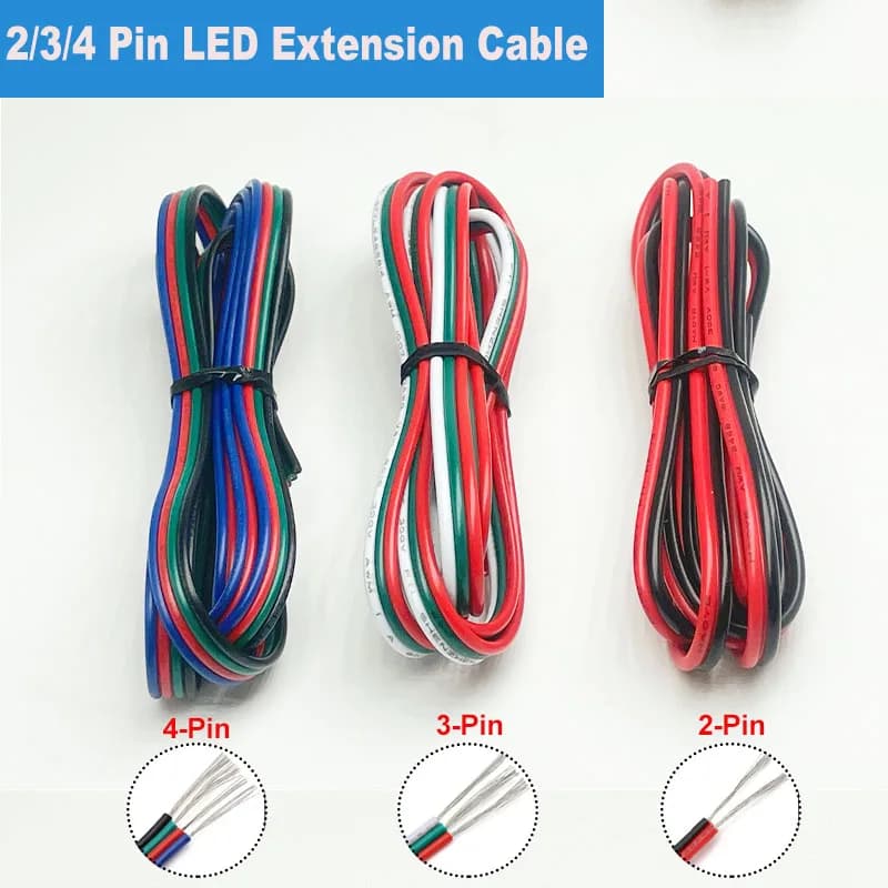 2-poliges 3-poliges 4-poliges Flexkabel 20awg 22awg Verlängerungskabel LED verzinntes Kupfer gelöteter Draht für 3528 5050 RGB-LED-Streifenlichter