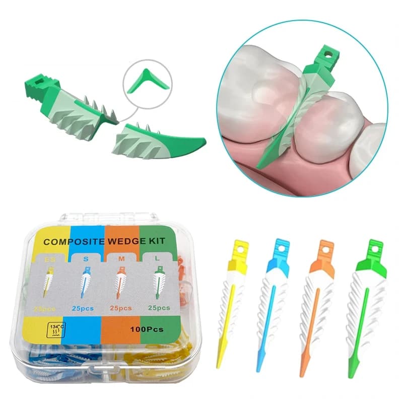 Neue zahnärztliche Interdentalkeile, die Verbundkeile aus Silikon versiegelt, geeignetes adaptives Zahnarztmaterial für die Zahnrestaurierung