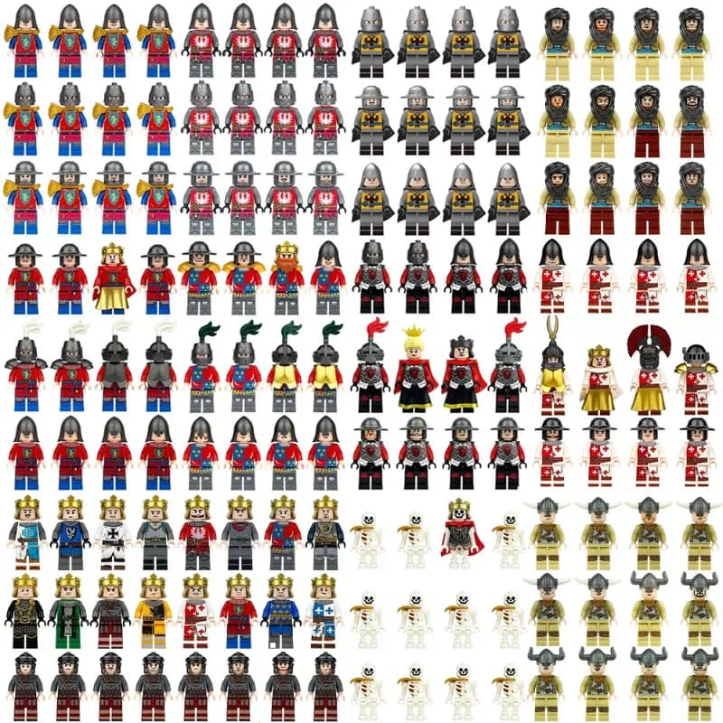12 Stück antike römische mittelalterliche Ritter, Bausteine, Figuren, Spielzeug, Minifiguren, humanoide Puppen, Spielzeug, Geburtstagsgeschenke.