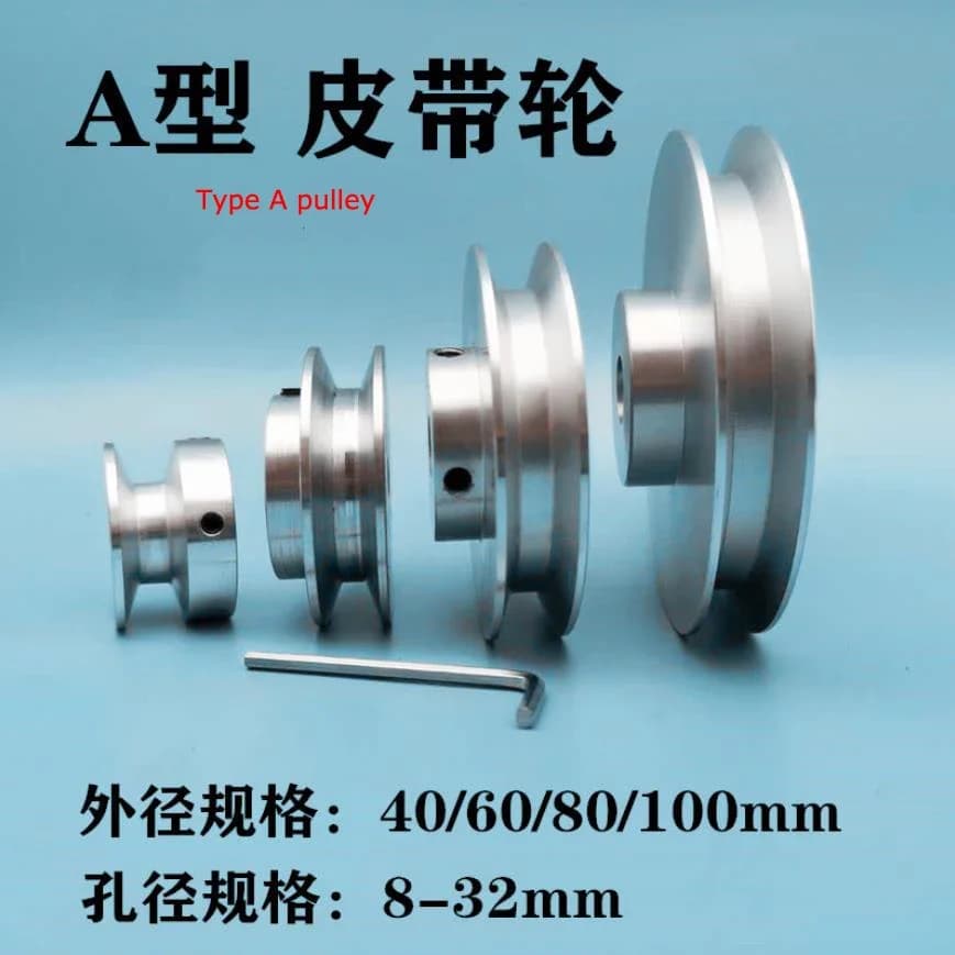 Motorriemenantriebsrad 40 mm 60 mm 80 mm 100 mm Keilriemenscheibe, Einzelrille, Keilriemenscheibe vom Typ A