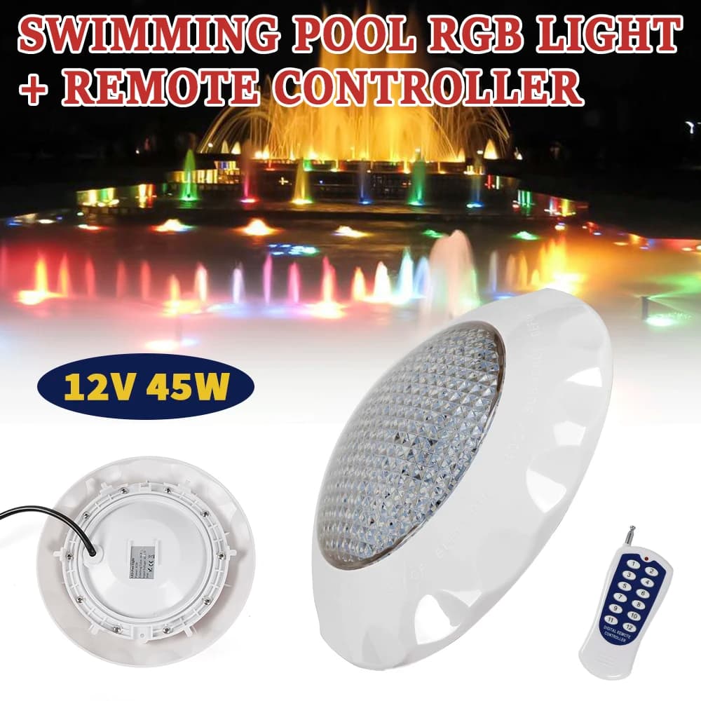 LED-RGB-Poolbeleuchtung, 2835 Lichtperlen, 45 W energieeffizient, 3000 lm Helligkeit, kompakt und langlebig, ideal für Pool und Garten