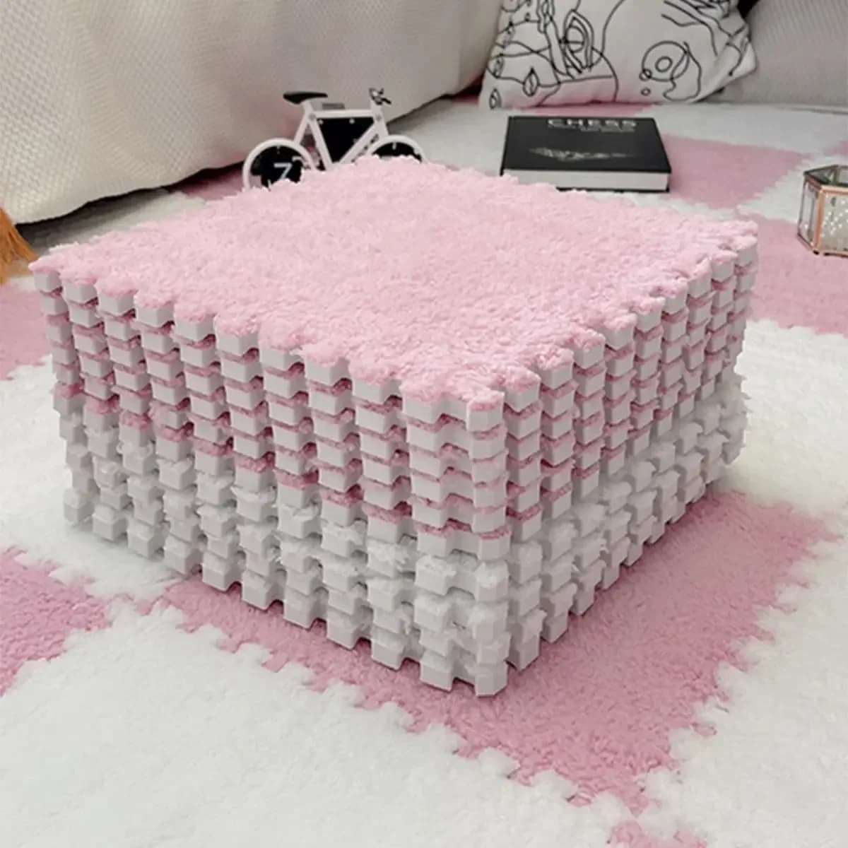 Weiche Plüsch Kinder Matte Babe Spielzeug Eva Schaum Puzzle Teppich Warme Kinder Spielen Matten Ineinandergreifende Teppiche Infant Teppich 30*30*1