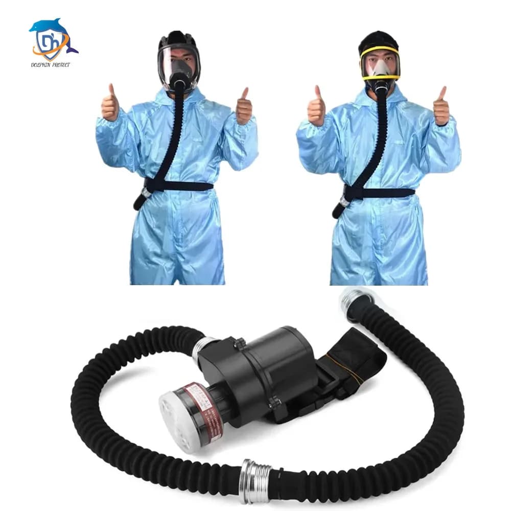 Chemische industrielle Lackierung, Sprühen, Luftversorgung, Atemschutzmaske, elektrisch, mit konstantem Durchfluss, Vollgesichts-Gasmaske, tragbares