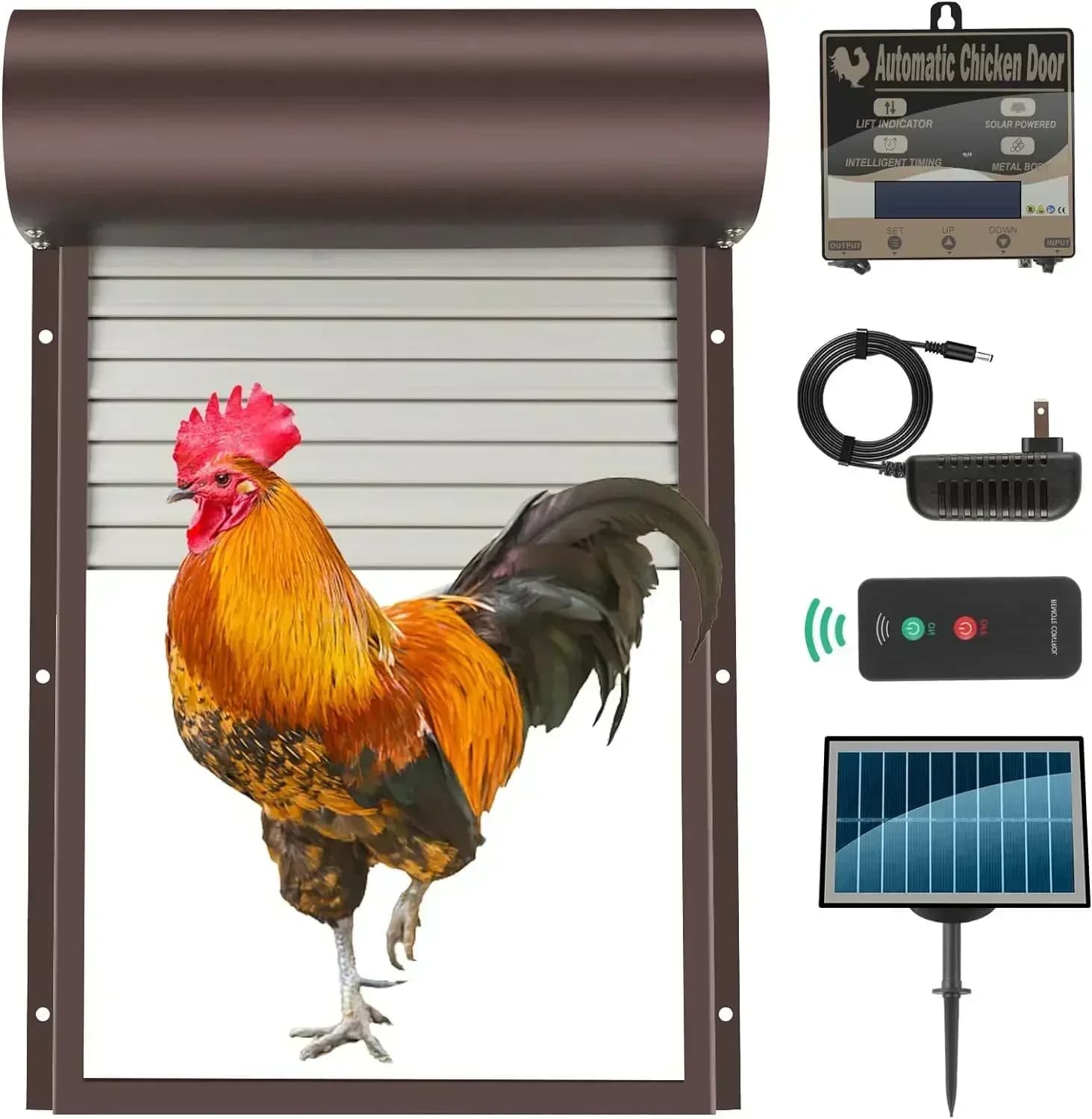 Automatische Hühnerstalltür, solarbetrieben, automatische Hühnerstalltür, hochwertige und praktische Tür für Hühnerhaustiere und Hundekäfige