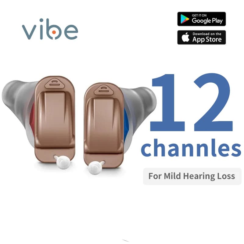 Vibe Invisible Hoortoestelle APP Programmierbares digitales Hörgerät 12-Kanal-Unterdrückung Heulende Geräuschunterdrückung Ohrgeräte