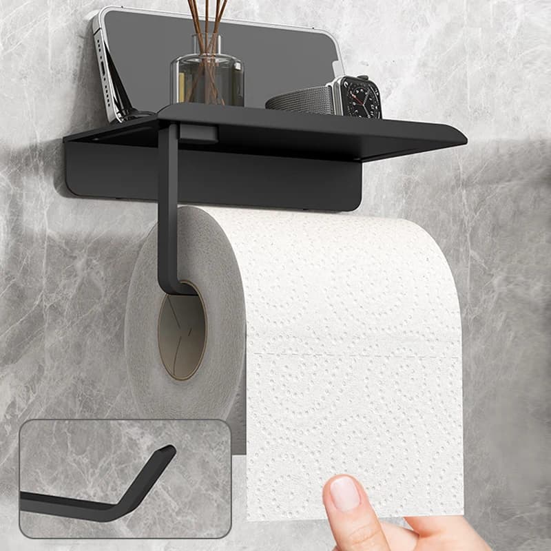 Kein Stanzen, Toilettenpapierrollenhalter, selbstklebend, für Badezimmer, Seidenpapierhalter, Kunststoff, einfache Installation, Papierrollenhalter