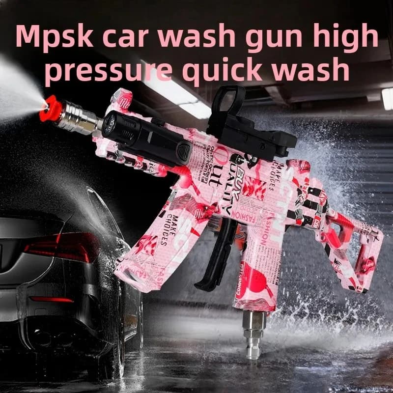 Mini MP5K Hochdruck-Gartensprühpistole, Autowaschpistole, Leistungsstarke Wasserpistole für Fahrzeugreinigung, Tragbare Spülpistole
