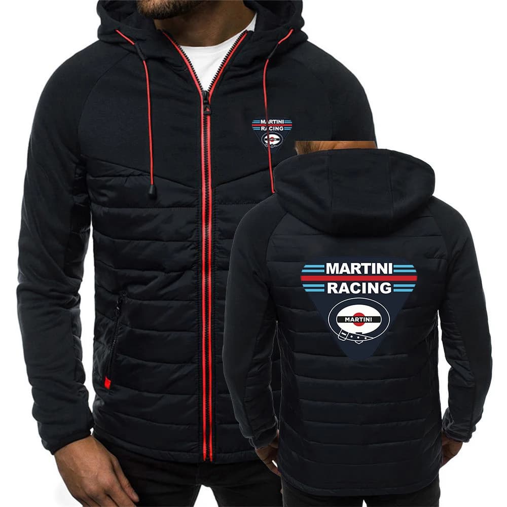 Martini Racing 2024 Männer neue Herbst und Winter beliebte Patchwork sieben farbige Baumwolle gepolsterte Jacke Kapuzen mäntel Druck oberteil