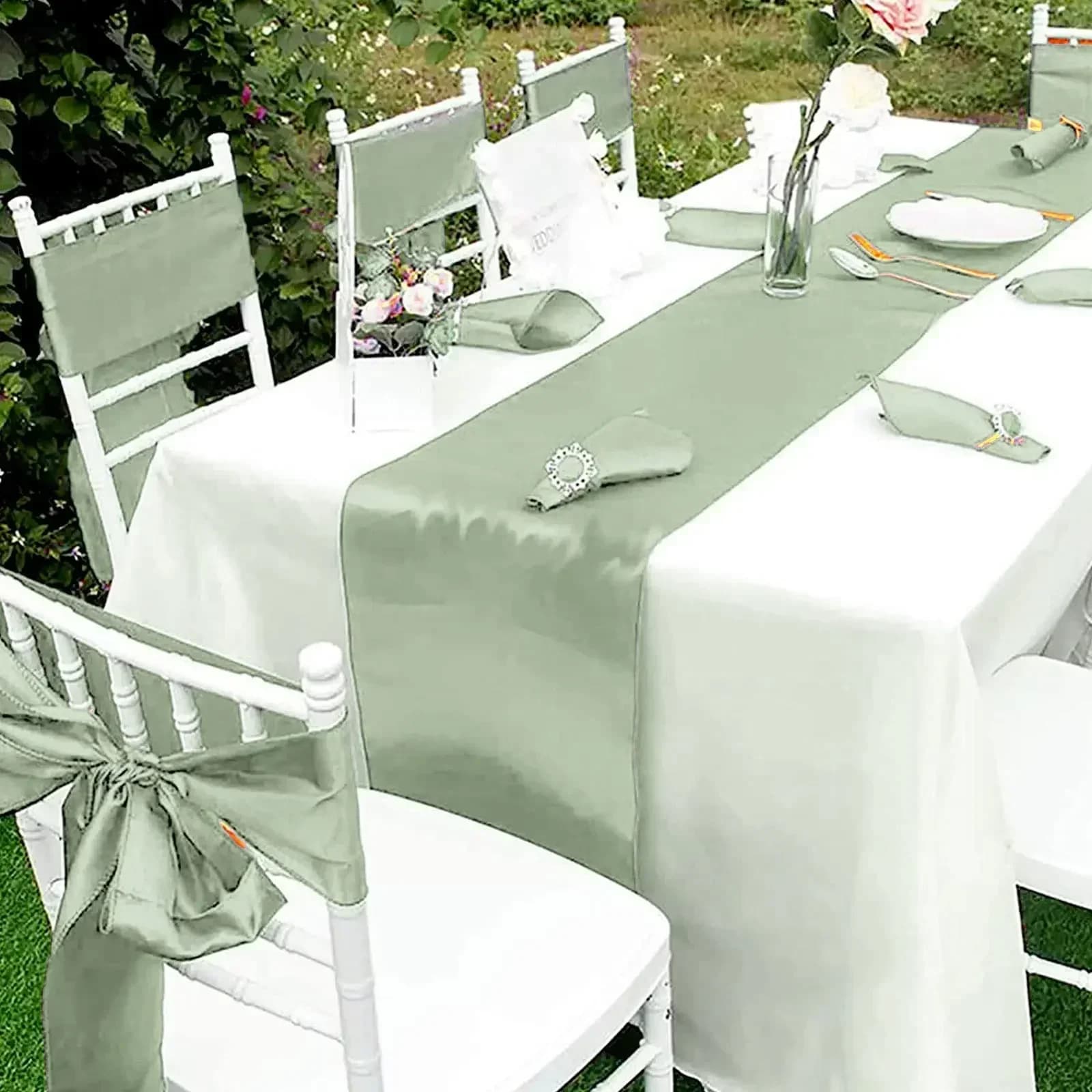 Satin Stuhl Schleife Schärpen 10/50 Stück Großhandel Hochzeit Stuhl Knoten Band Krawatten für Party Event Hotel Bankett liefert Heimdekorationen
