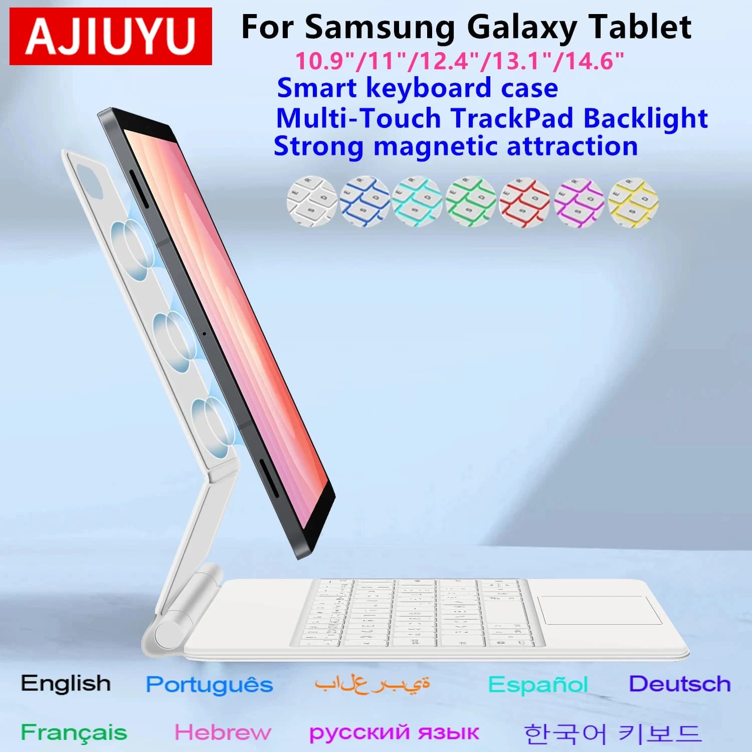 Magische Tastatur für Samsung Galaxy Tab S11 S10 Lite S9 S8 S7 FE Plus 12,4 11 magnetische Hülle für Tab S8 S9 S10 S11 Ultra 14,6 Zoll