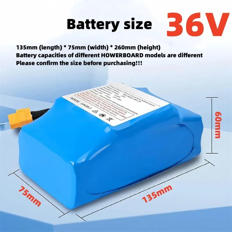 Echter wiederaufladbarer Lithium-Akku mit 36 V und 6,0 Ah/4,4 Ah 10s2p für selbstausgleichenden Elektrorollern, Einräder und Hoverboards