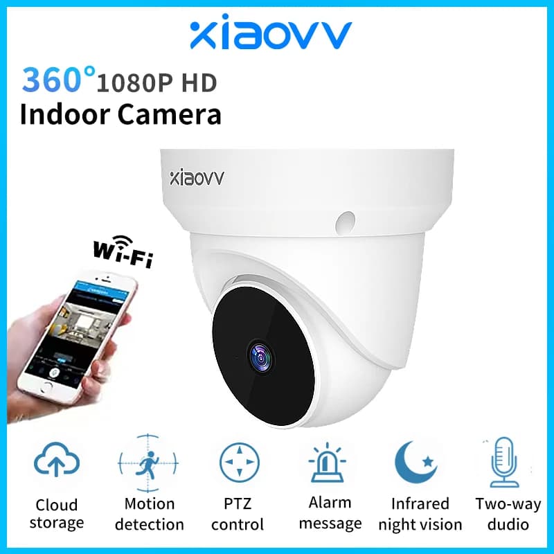 Xiaovv 4MP 2K HD 2,4GHz WLAN Innen-Überwachungskamera Nachtsicht Zwei-Wege-Audio Menschenerkennung Automatische Verfolgung Heimsicherheitskamera