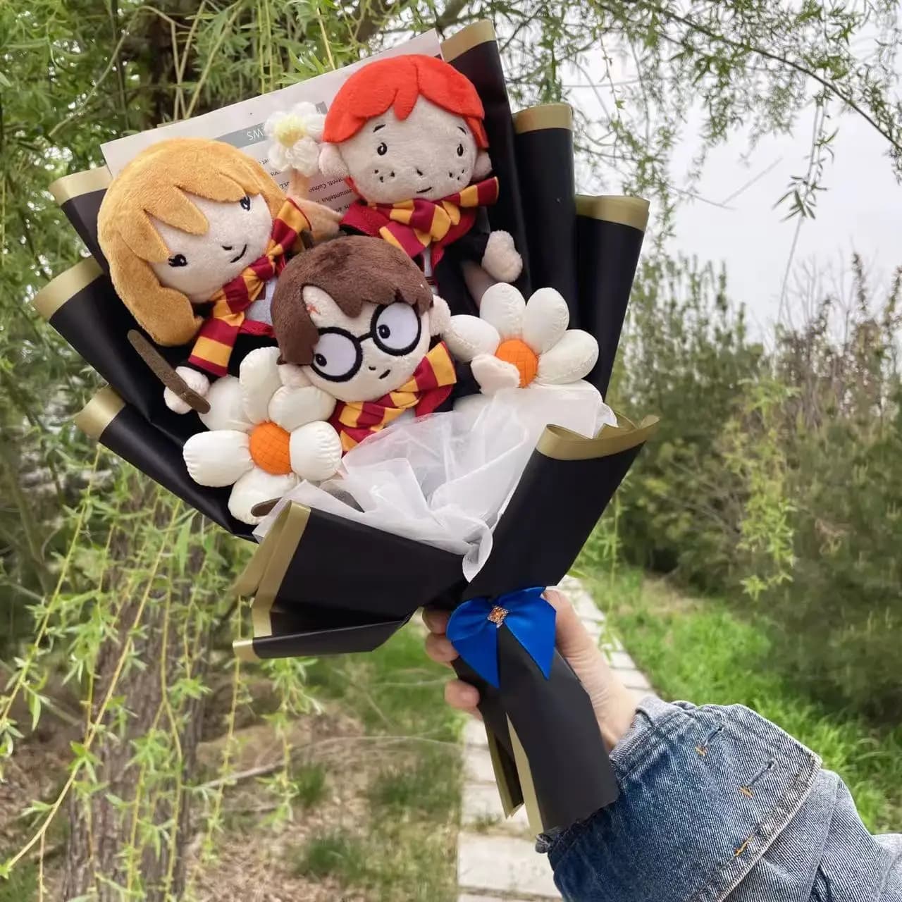 Anime-Figuren Harry Potter Stoffpuppen Kreativer handgemachter Blumenstrauß Valentinstag Abschluss Geburtstagsgeschenke für Kinder