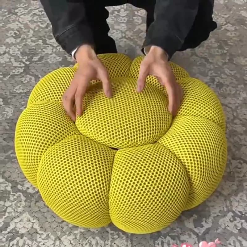 Nordic Sofa Pedal Einfache Runde Hocker Niedrigen Osmanen Wohnzimmer Sofa Fußhocker 3D Stoff Kreative Bein Fußhocker Kürbis Fußhocker