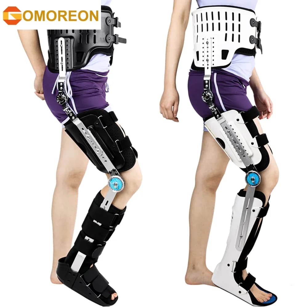Hüft-Knie-Sprunggelenk-Fuß-Orthese, Fixierte Stütze, Orthopädisches Instrument zur Unterstützung bei Hüft-, Oberschenkel- und Femurfrakturen,