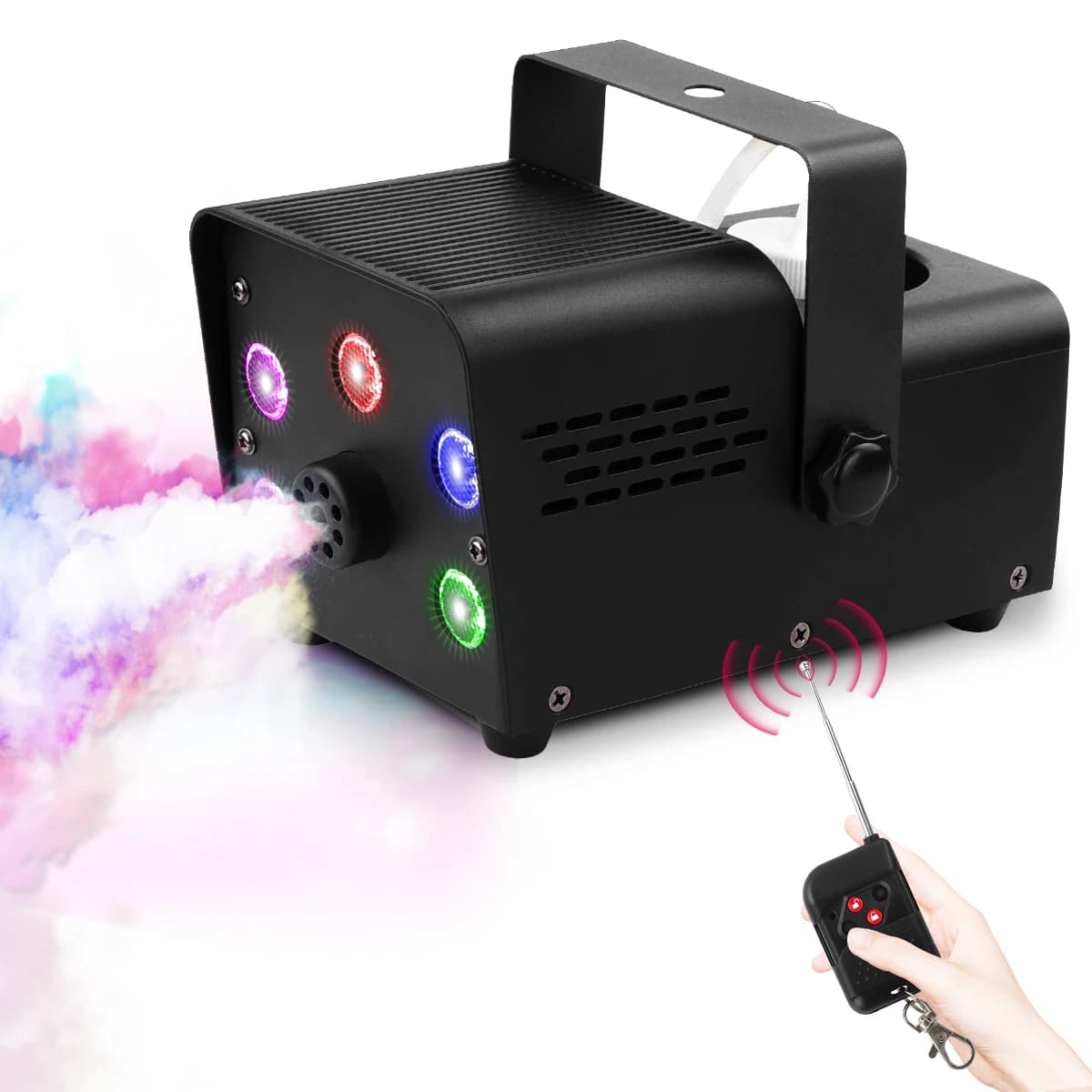 U'King 500W Nebelmaschine 5PCS RGB LED Perlen Nebelmaschine für DJ Disco Weihnachten Drahtlose Fernbedienung Bühne Fogger Auswerfer
