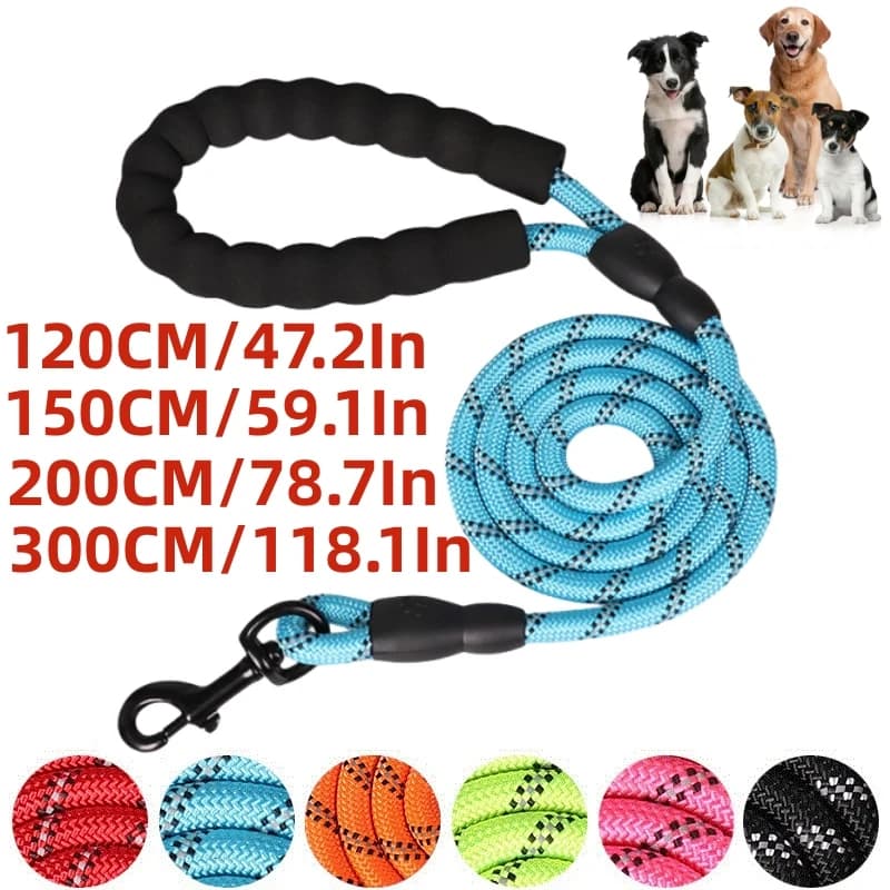 120/150/200/300 cm starke Leinen für Hunde, Hundeleine mit weichem Griff, verstärkte Leine für kleine, mittelgroße und große Hunde, großes