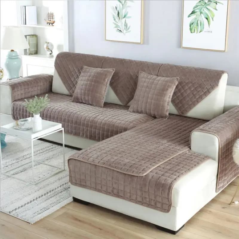 Einfarbig Rot Weiche Verdicken Flanell Stepp Sofa Handtuch Warme Plüsch Sofa Abdeckung Anti-rutsch Couch Abdeckungen für Sofa boden Matte