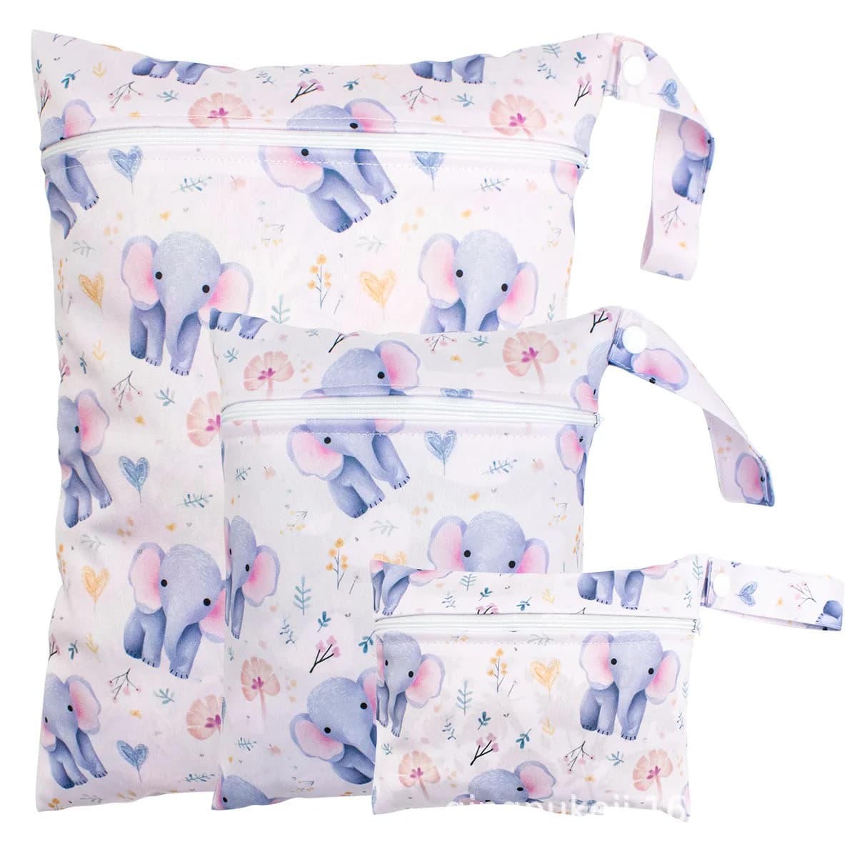 3 Stück Set glatte Reiß verschluss tasche Multi-Szenario Verwendung kann wasserdichte wieder verwendbare Windel hülle Wetbag wasch bare Baby