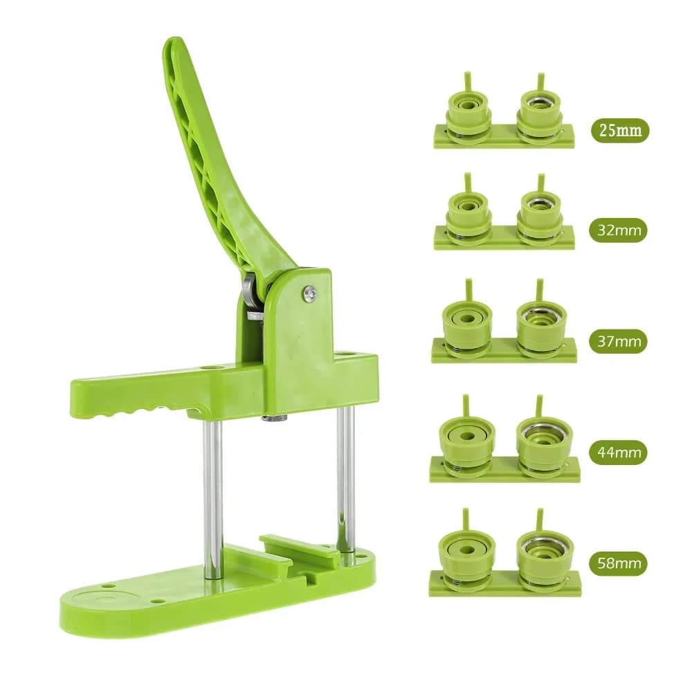 DIY Abzeichen Herstellung Manuelle Taste Maker Maschine 25mm 32mm 37mm 44mm 58mm 75mm Form Materialien für Pin Abzeichen Presse Maker Maschine