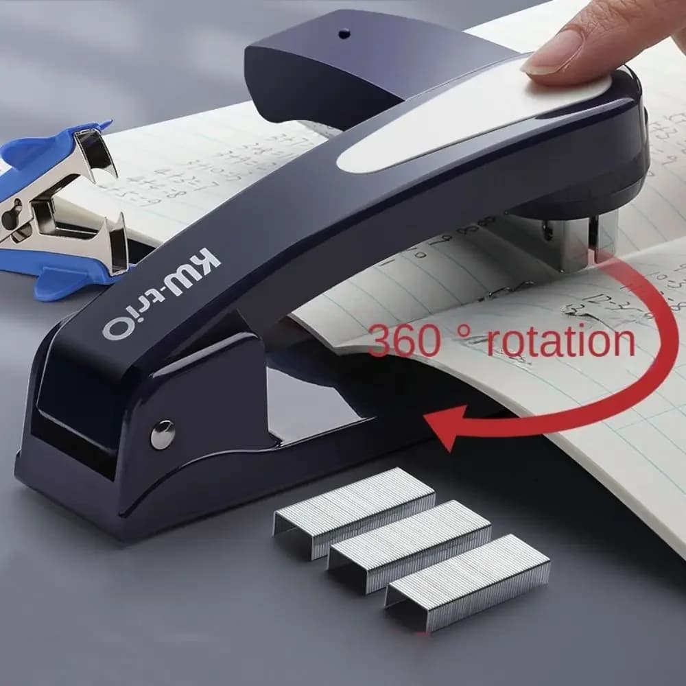 KW-TRIO 360-Grad-Rotationshefter, multifunktionaler, robuster Hefter, verdickter, müheloser langer Hefter, Bürobindewerkzeuge